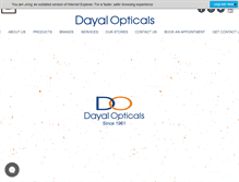 Tablet Screenshot of dayalopticals.com